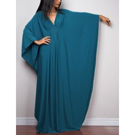 AIEOE Kaftan Dresses Women Cover Up for Swimwear Bikini Robe Plus Size Solid Color Batwing Sleeve Kaftan