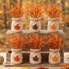 6 Set Fall Mini Mason Jar Centerpieces, Rustic Glass Vases