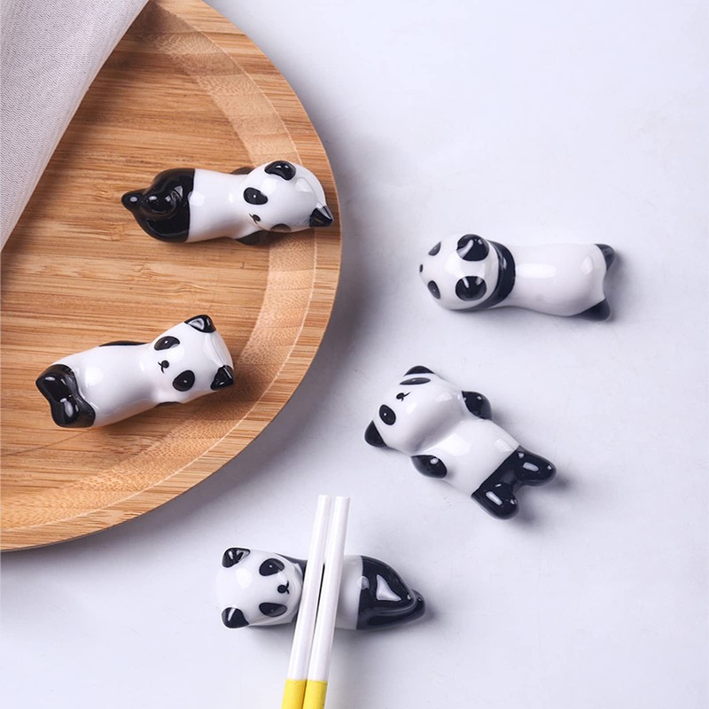 Pack of 8 Chopstick Holders, Cute Panda Shaped Chopstick Rack,