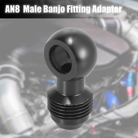 X AUTOHAUX Pack of 2 Diameter 12 mm Fuel Banjo Fittings to 8AN Male Flare Adapter Fuel Line Adapter Plug for Car Black 3/4-16 Thread