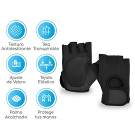 Canotagio Par de Guantes Deportivos con Muñequera. Guantes Gym. Guantes con Superficie Antideslizante. Guantes Entrenamiento Unisex. Guantes Pesas, Ciclismo y Crossfit. Gymnastics Gloves (Negro, XL)