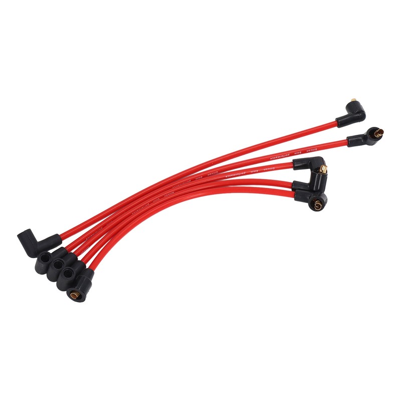 5Pcs 8mm Red Silicone HT Ignition Leads Spark Plug Wires