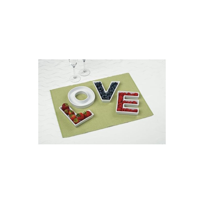 Ivy Lane Design Ceramic Love Letter Dish, Letter L, White