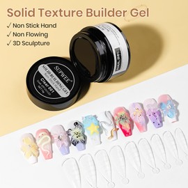 SUPWEE 3D Nail Sculpting Gel Solid Builder Gel for Nails Art, Non-Sticky Hand Hard Gels for Extension Moding Carving DIY at Home 14g(0.49fl oz)