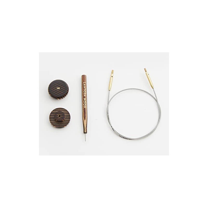 Lantern Moon INTR Swivel Cords Stainless, Dark Brown