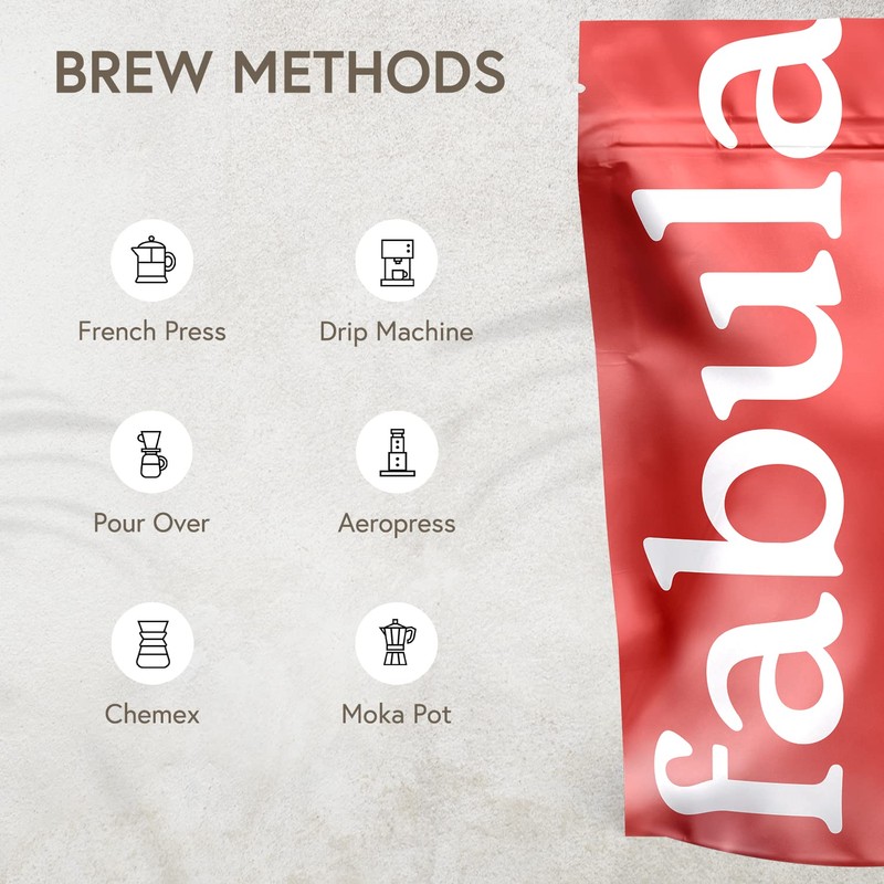 Fabula Coffee Half-Caff Medium Roast Whole Beans - Organic -