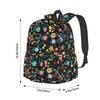 ACDRUING Multi Flowers Waterproof Backpack Adjustable Shoulder Straps Bag Large