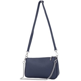 modamoda de - T237 - Shoulder Bag Small Small Made of Italian Leather, sapphire blue