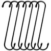 ESFUN 6 Pack 12 inch Extra Large S Hooks Black