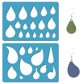 ORGECRAFT 2 Styles Teardrop Earring Making Template Reusable Diamond Jewelry Shape Templates Geometric Stencils Leather Earring Acrylic Cutting Cutouts Stencil for Bracelet Earrings DIY Craft Making