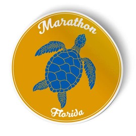 Squiddy Marathon Florida Vacation Beach Town - Vinyl Sticker - Large Size (11" high)