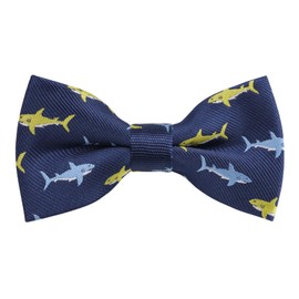 Alizeal Boys Printed Fun Novelty Pre-tied Kids Bow Tie, Blue Yellow Shark