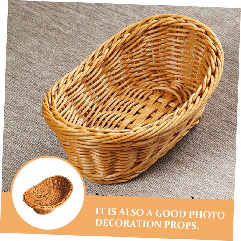 Ciieeo 1Pc Mini Decorative Basket Handmade Weaving Props for Easter