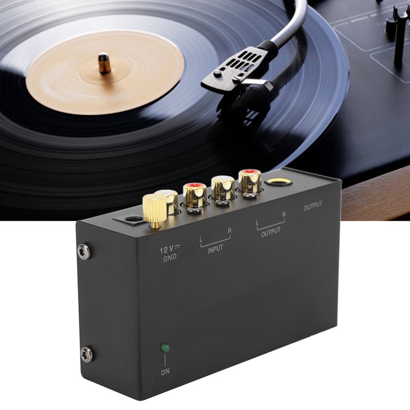 Phono Preamplifier AC Metal 100‑240V Sound Record Player Preamplifier for