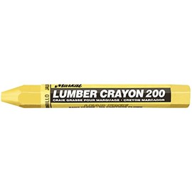 Markal 200 Lumber Crayon Economical Wax Based Marker, 1/2" Hex, 4-5/8" Length, Yellow (Pack of 12)