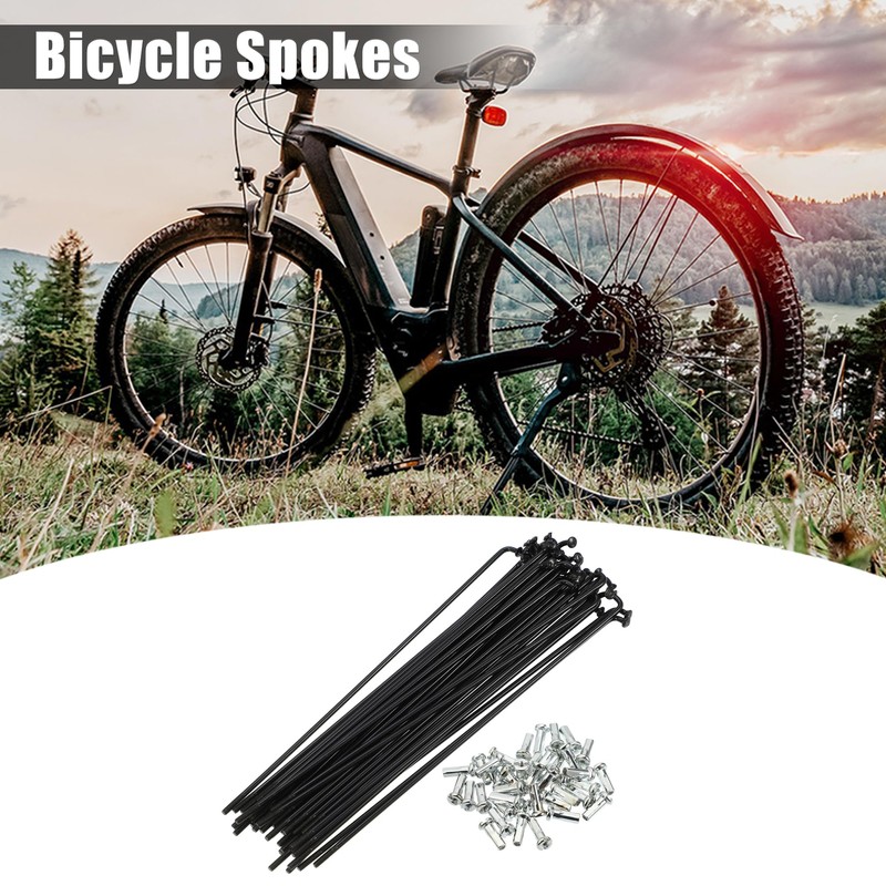 QUARKZMAN 40pcs 14G J Curve 138mm Spokes with Nipples for