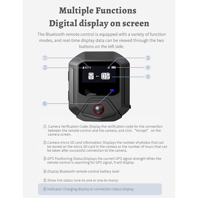LICHIFIT Bluetooth Remote Controller for DJI Osmo Action 5 Pro/Action