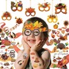 120pcs Thanksgiving Day tattoos stickers and party glasses combination set，Birthday