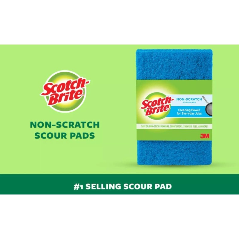Scour Pads Non-Scratch Scouring Pads for Everyday Job Safe Cleaning