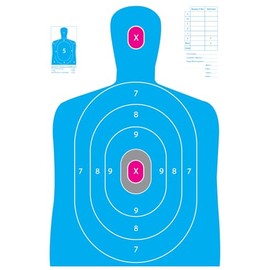 Freedom Gun Targets 200 Pack of Paper Shooting Targets for Gun Ranges Rifles Pistols Handguns Competitions Blue Silhouette Red Bullseye (12x18)