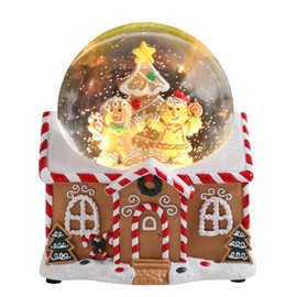Christmas Snow Globes for Kids, Musical Snow Globe Gingerbread Man Music Box Gingerbread House Glass Snowglobes Christmas Birthday Gift for Girls Kids Daughters
