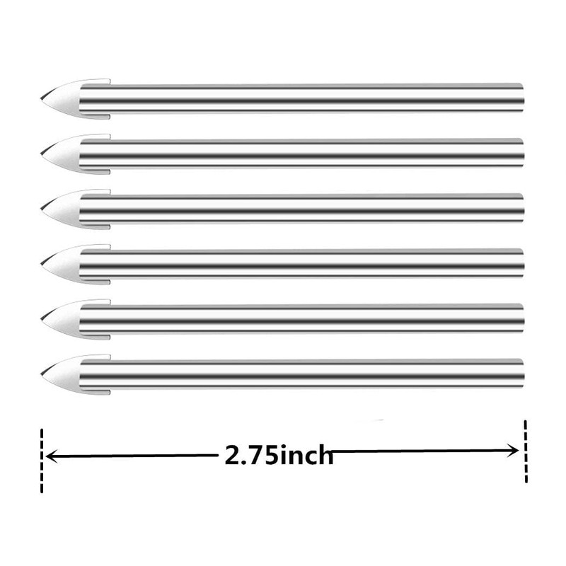 Amonk 10Pcs Glass Drill Bits for Glass Ceramic Marble Tile