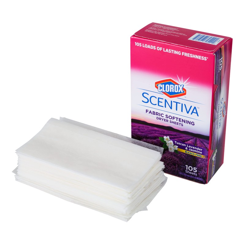 Clorox Scentiva Fabric Softener Dryer Sheets, Tuscan Lavender & Jasmine