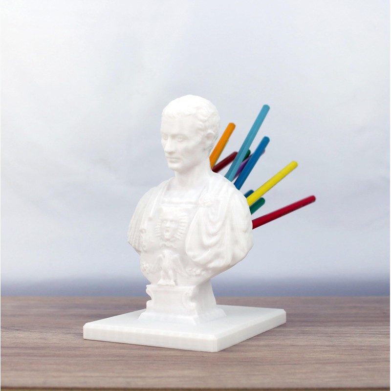 Naturalspring Julius Caesar Pen Holder | Bust Statue Pen Holder
