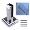 Muzata 1Pack Brushed Glass Railing Spigot Clamp Rectangle Stainless Steel
