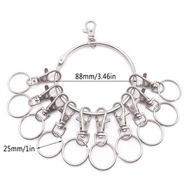 RoadLoo 2 Pieces Multiple Keyring Metal Keyring Keychain Keyring Key Holder Keychain with Multiple Detachable Metal Rings Metal Carabiner Clip Keyring Suitable for Business Home Property Management