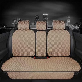 XZPILINA Breathable Rear Seat Cover, Universal Rear Bench Car Seat Cushion,Rear Seat Protector Suitable Four Seasons,Back Seat Cover for Car(Beige)