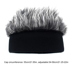 Novelty Hair Visor Cap, Knitted Wool Beanie with Wig Spiked Hairs, Wig Visor Hat Wig Peaked Hat for Men Gifts, Hip Hop Style Winter Cap Green