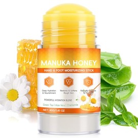 Manuka - Bálsamo para tratamiento de talón agrietado con miel, reparación de pies secos y agrietados para hidratación e hidratación intensa y profunda, calmante, con manteca de karité, manzanilla, 1.41 onzas