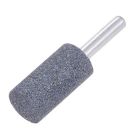 sourcing map 2pcs Abrasive Mounted Stone 1/4" Shank 0.63" Dia Cylindrical Corundum Grinding and Polishing Head for Engraving Rotary Tool