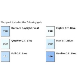 Lee Filters Tungsten to Daylight Pack, 12 Sheet Pack of Pre-cut 12x12" Lighting