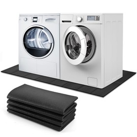 Under Washing Machine Mat , 7mm Thick Rubber Washer Dryer Mat , 62.9x29.5 inches Anti Vibration Mat , Sound Absorbing Non-Slip Floor Protection Cut-to-Fit