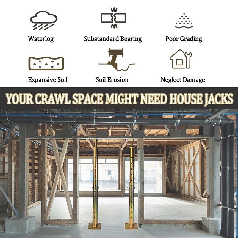 House Floor Jacks Post Pole for Leveling, 18-35 Inches Adjustable