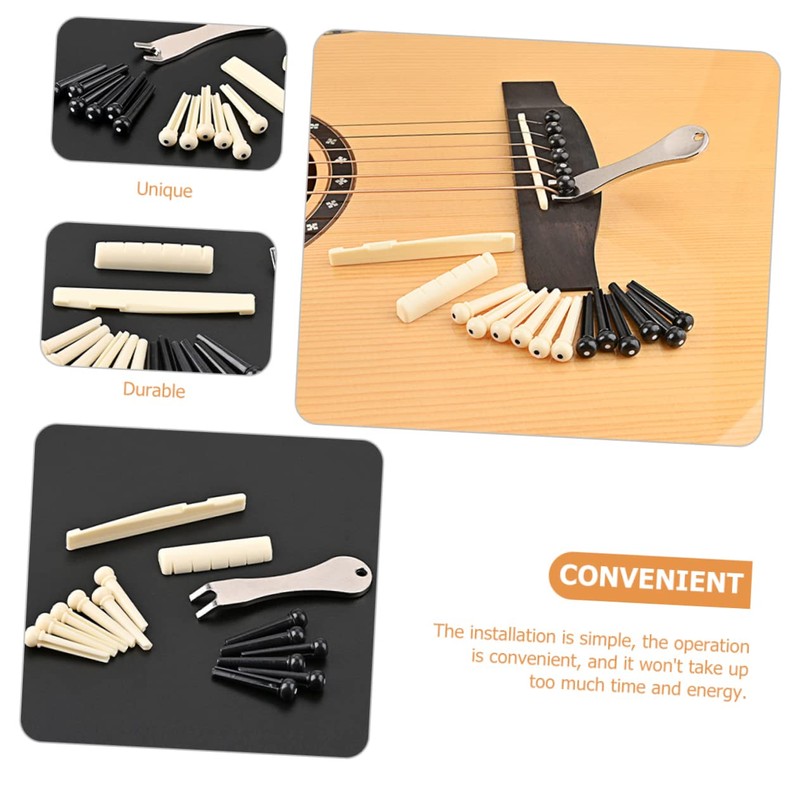 Kisangel Acoustic Guitar Bridge Pins Puller Set Durable Guitar Repair