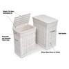 Wicker Two Hamper Set with Liners - White/White