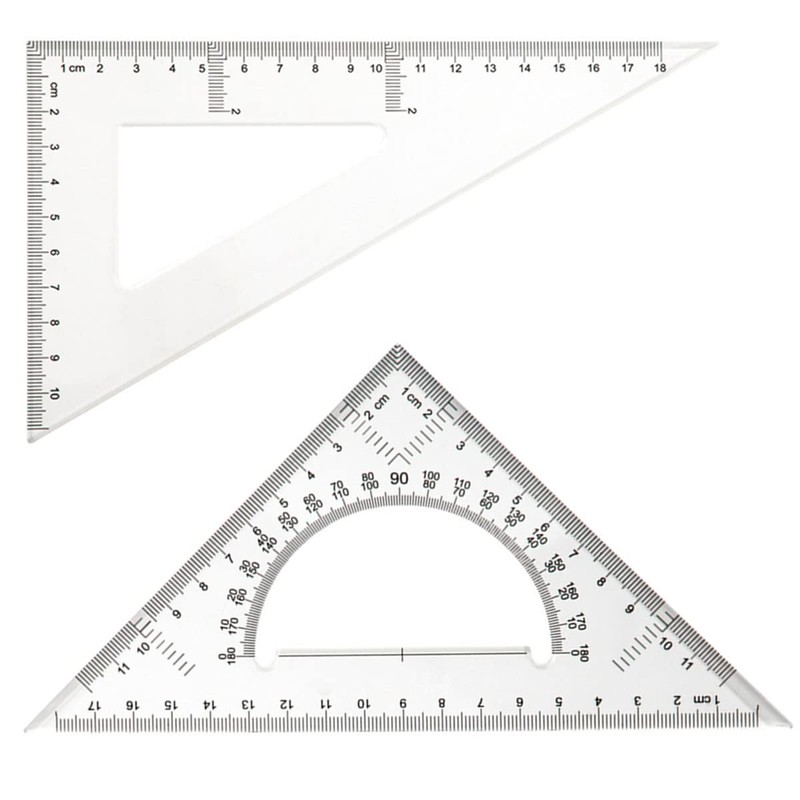 Triangle Ruler Square Set, 30/60 and 45/90 Degrees, Set of
