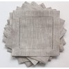 Servilletas de cóctel de lino natural, 1 docena de 6