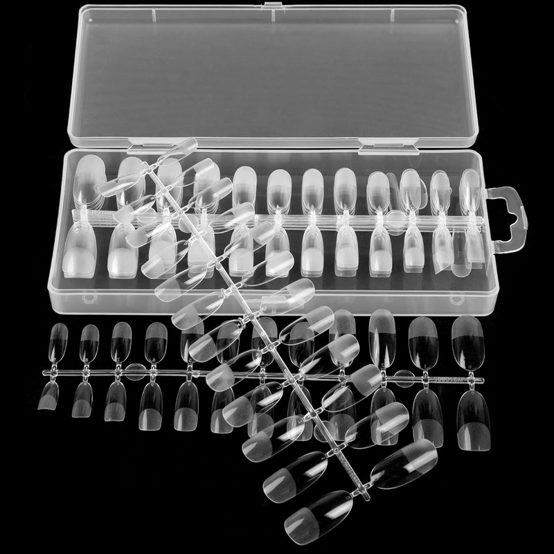 Fingooo Nail Tips, Clear, 240 Pieces, Long, Ultra Thin, Clear,