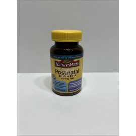 Nature Made Postnatal Multi + 200mg DHA  & Folic Acid 60 Softgels Exp 02/2026