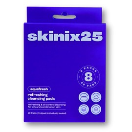 skinix25 Skinix25 AquaFresh Refreshing Cleansing Pads C Oil-Control & Purifying, Large & Thick Face Wipes for Oily & Combination Skin, Individually Wrapped C 8 Boxes (80 Pads)