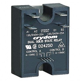Dual Solid State Relay, 4 to 15VDC, 25A
