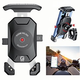 BGGCHEECA DN-A 360°Rotation Height Adjustable One-Touch Auto Lock Bike Phone Mount,ATV Bicycle Scooter Cell Phone Holder Cradle with Aluminum Alloy Handlebar Mounting 4''-7'' accessory (Quick Release)