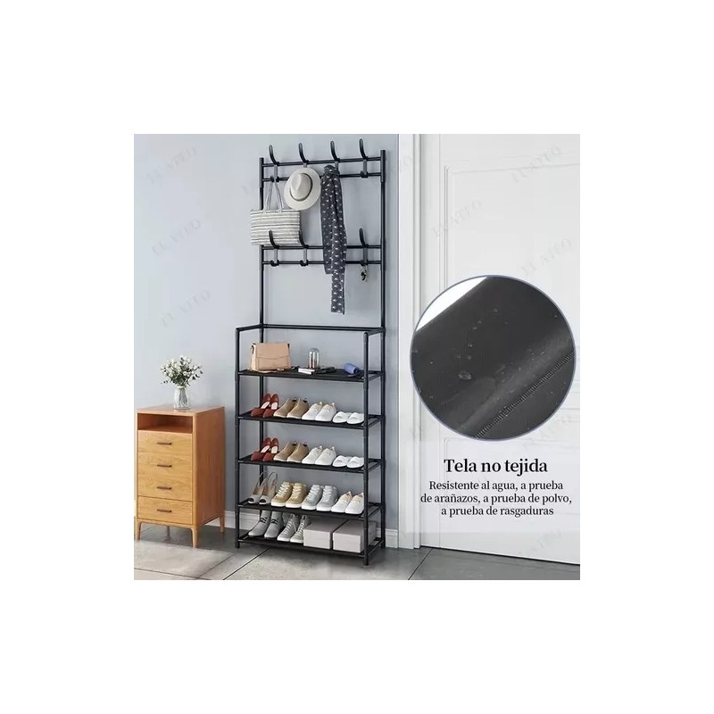 Perchero Y Zapatera Multifuncional Organizador Con 5 Niveles