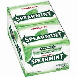Spearmint WRIGLEY'S Spearmint Chewing Gum, 15 pieces (10 packs)