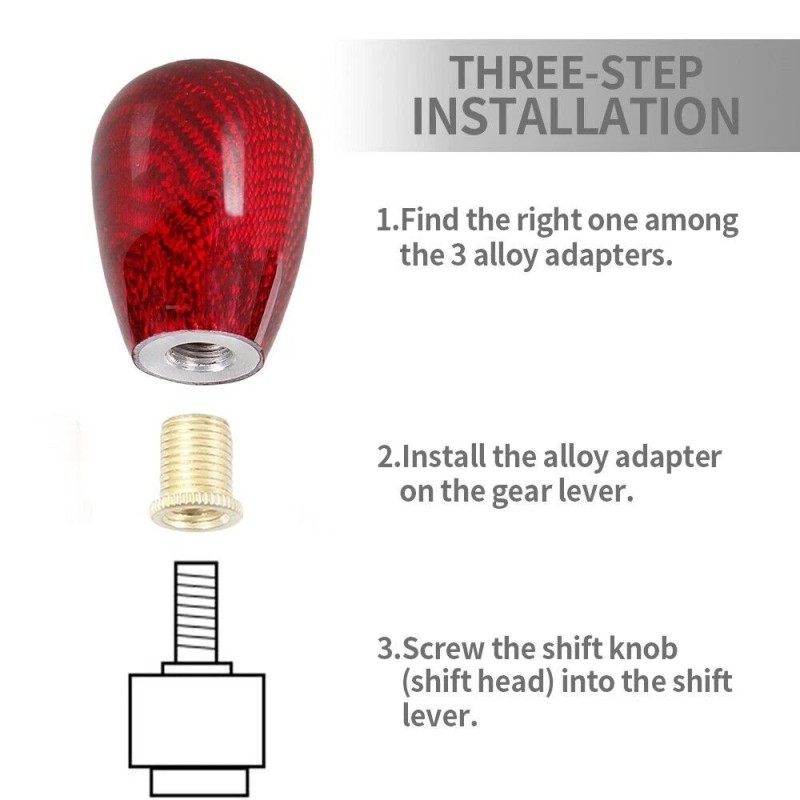 ANNX JDM Universal Red Carbon Fiber Automatic Car Gear Shift