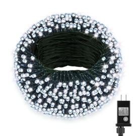 Extra Long 264Ft 800 LED Christmas Lights with Timer, Green Wire Fairy Starry String Lights Plug in, 8 Modes and Memory, forIndoor Outdoor Xmas Tree Wedding Party Decoration,Cool White